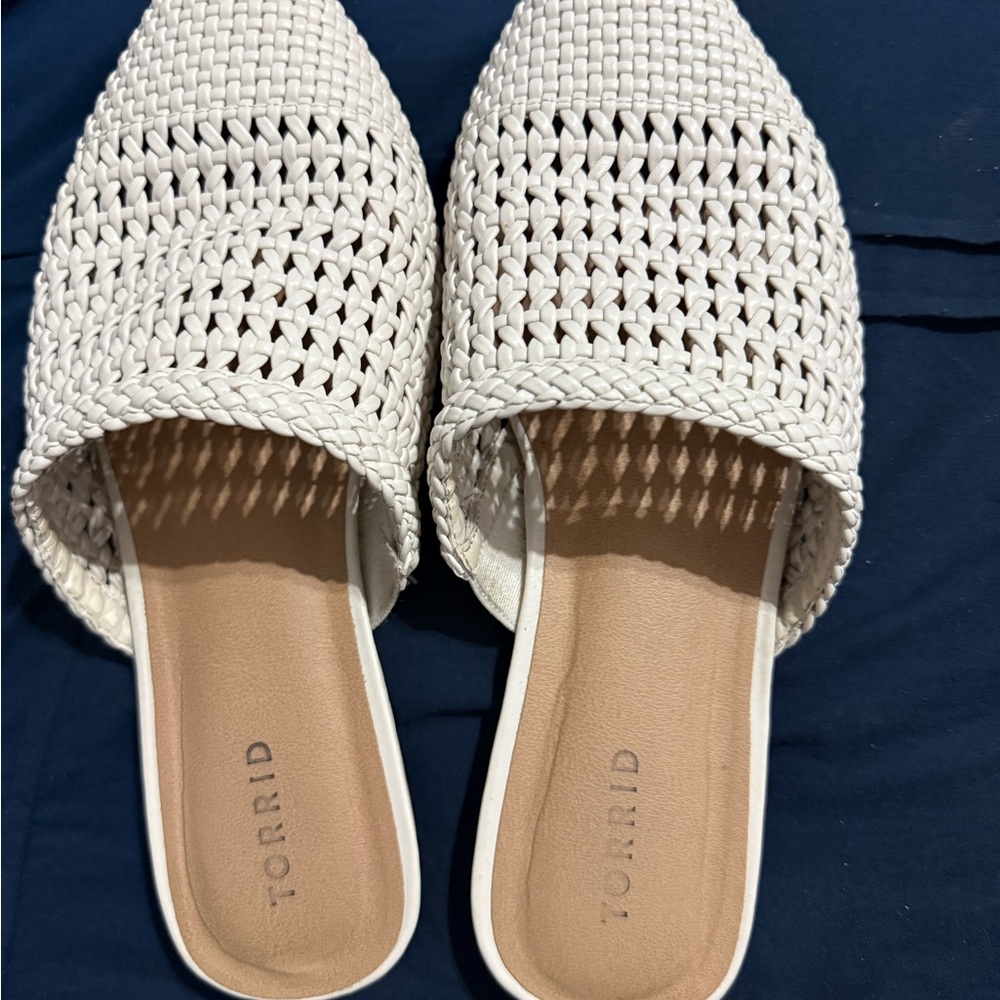Torrid White Woven Mules for Casual Comfort